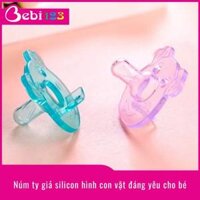 Núm ti giả silicon hình con vật đáng yêu cho bé