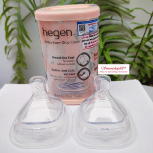 Núm ti Hegen size M dành cho bé từ 3-6 tháng tuổi ( bán lẻ 1 cái)