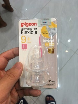 Núm ti Pigeon cổ hẹp silicon size L (2 chiếc)