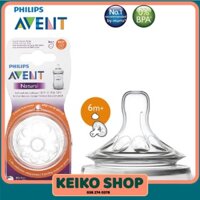 Núm ti silicone Philips Avent Natural cho trẻ từ 6 tháng tuổi (thức ăn đặc) (Vỉ 2 núm) - 656.23