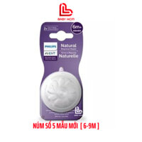 Núm ti thay bình sữa AVENT Natural số 5 mẫu mới cho bé từ 6 tháng+ [Model : SCY965/02]