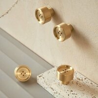 Núm tủ bếp, tay nắm tủ quần áo đồng thau hình cúc áo BUTTON