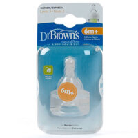 Núm ty bình sữa cổ hẹp Dr Brown's 2 cái, số 3, 6-9M