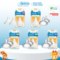 Núm Ty cổ rộng Dr.Brown's dòng Option Plus ( Mô Phỏng Ty Mẹ Tự Nhiên - Cam kết hàng chính hãng)