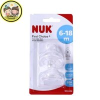 Núm ty NUK Silicone - Đôi - Cổ Rộng - 6-18 tháng - MADE IN GERMANY