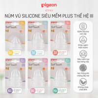 Núm ty Pigeon nhão nhoẹt Plus mới III (2 cái/vỉ)
