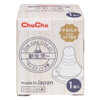 Núm ty silicon ChuChu Baby siêu mềm cổ nhỏ (Hộp 1 chiếc)