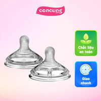 Núm ty silicon siêu mềm tự nhiên cho bé Tommee Tippee Natural Start Fast Flow từ 6 tháng (vỉ đôi)