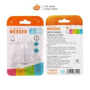 Núm ty Wesser cổ hẹp size + (3 - 18 tháng)