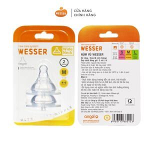 Núm ty Wesser cổ rộng size M (4 - 6 tháng)