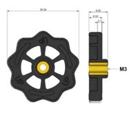 Núm vặn bằng nhựa lỗ ren xuốt lỗ M3
