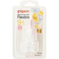 Núm vú cổ hẹp silicone siêu mềm Pigeon (2 cái/vỉ)