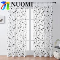 Núm Vú Cửa Sổ NUOMI, Thêu Phong Cách Mục Vụ Màn Sheer Họa Tiết Lá, Rèm Điều Trị Cửa Sổ Gạc Thanh Lịch Lãng Mạn Vải tuyn Rèm Phòng Khách