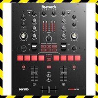 Numark DJ mixer Scratch Style 2-channel with Serato DJ Pro and DVS license included, equipped with Innofader crossfader, 6 direct access effects, and 24-bit sound quality.