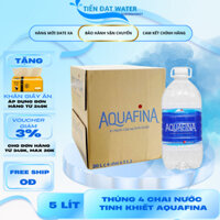 Nước Aquafina Thùng 4 x 5000ml Nước Uống Tinh Khiết Đóng Chai Của Pepsico, Thanh Khiết, Giải Khát