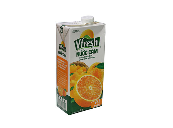 Nước cam ép Vfresh hộp 1L, 100%, không đường