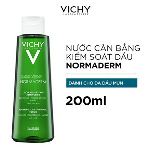 Nước cân bằng làm mềm da, sát khuẩn và se khít lỗ chân lông Vichy Normaderm Purifying Pore Tightening Toner