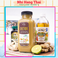 Nước detox thiên nhiên tỏi, gừng, chanh, giấm táo và mật ong