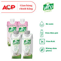 Nước Dừa ACP Vico Fresh - Combo 4 Hộp Nước Dừa 330ml (2 Xiêm, 2 Sen)