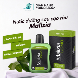 Nước dưỡng sau cạo râu Malizia Vetyver After Shave Tonic Lotion 100ml