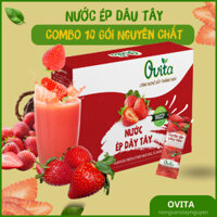 Nước Ép Dâu Tây Trái Cây Nguyên Chất Ovita Bổ Sung Hoa Quả Tươi Ngon Cải Thiện Vitamin & Đẹp Da ( Hộp 10 Gói )