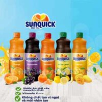 Nước ép hoa quả Sunquick Đan Mạch chai 840ml nhập khẩu nguyên thùng 12 chai