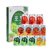 Nước ép nho kiểu Hàn Quốc, nước ép dâu tây, nước ép đào, hộp quà tặng 238ml*12 lon