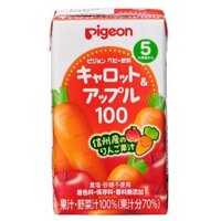 Nước Ép Pigeon Táo, Carot & Táo, Cam & Táo & Nho Nguyên Chất 100% Hoa Quả Chuẩn Nhật Bản Dành Cho Bé Yêu ( Lốc 3 Hộp )