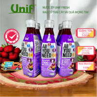 Nước Ép Rau Củ Trái Cây UNIF Bổ Sung Vitamin Hỗ Trợ Chống Lão Hóa - Vị Quả Mọng Tím - Lốc 6 Chai x 300ml