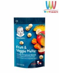 Nước ép trái cây khô Mỹ Gerber Fruit & Veggie Melts 28g (Truly Tropical Blend)