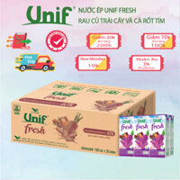 Nước Ép UNIF Fresh Cà Rốt Tím Và Hỗn Hợp Các Loại Rau Củ Trái Cây Thùng 36 Hộp x 180ml
