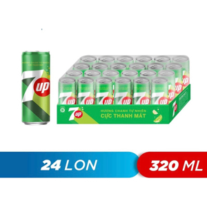 Nước Giải Khát Có Gaz 7 Up Thùng 24 Lon x 330ml