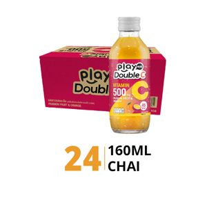 Nước giải khát vị chanh dây và cam PlayMore Double C Thùng 24 chai 160ml