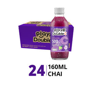 Nước giải khát vị nho đỏ và nho trắng PlayMore Double C Thùng 24 chai 160ml
