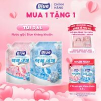 Nước Giặt Blue kháng khuẩn túi 3.2L hương hoa thạch thảo, muối hồng Himalaya