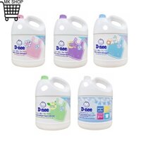 Nước giặt D-NEE dnee Thái Lan can 3000ml nắp trắng hồng tím xanh lá trẻ em baby new born