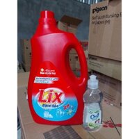 Nước giặt đậm đặc LIX can 3,8kg + nước rửa chén 250g one1