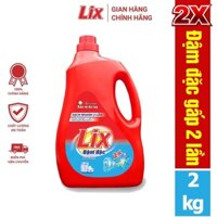 NƯỚC GIẶT LIX ĐẬM ĐẶC CAN 2KG NG201 NHÂN ĐÔI SỨC MẠNH GIẶT TẨY LƯU HƯƠNG TRÊN ÁO QUẦN TỎA NGÁT HƯƠNG HOA