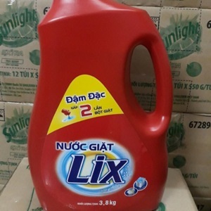 Nước giặt Lix Đậm đặc chai 3,8kg
