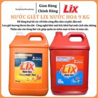 Nước giặt LIX Đậm Đặc Hương Nước Hoa 9 Kg Làm Sạch Cực Nhanh Vết Bẩn