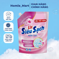 Nước giặt Lix Hương hoa anh đào, siêu sạch, siêu tiết kiệm 2,4kg/túi - Tẩy Sạch Cực Mạnh Vết Bẩn - N100 - HomieMart