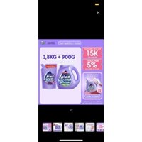 Nước giặt Maxkleen combo khuyến mãi 2,4kg , 3,8kg Mua 1 tặng 1