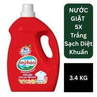 Nước Giặt  Mỹ Hảo 5X - Đỏ Trắng Sạch Diệt Khuẩn - 3,4kg