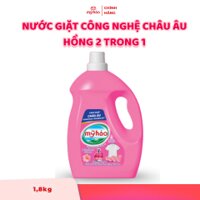 Nước Giặt Mỹ Hảo Công Nghệ Châu Âu - Hồng 2 trong 1 - 1,8kg