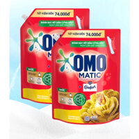 Nước giặt Omo có tinh dầu thơm comfor cho máy giặt cửa ngang/ cửa trên, loại túi 2kg