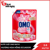 Nước Giặt Omo Matic Cửa Trên Hương Hoa Hồng Ecuador Túi 3,6kg