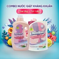 Nước Giặt Quần Áo Kháng Khuẩn Mao Bao,Combo 01 Chai 2000g + 01 Túi 1800g