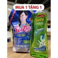 Nước giặt quần áo Suzy hương Anh Đào, Nước giặt xả dạng túi 5 trong 1 thiên nhiên Nhật Bản.