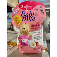 Nước Giặt và Nước Giặt xả 2in1 Dịu Nhẹ Babi Mild hương hoa Anh Đào, Hoa cúc túi 2Lít4