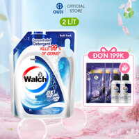 Nước giặt Walch kháng khuẩn, đậm đặc siêu tiết kiệm hiệu quả gấp đôi, thích hợp cả máy cửa trước và cửa trên (Túi 2 Lít)